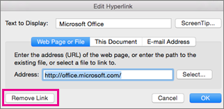 how to remove hyperlink in excel office 365